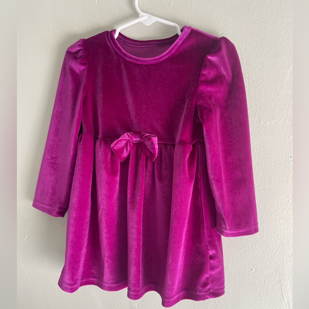 Pink Velvet Dress Toddler Girls 24 Months
